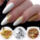 Gold Silver Irregular Aluminum Foil Paper Nail Art Sticker 3D Glitter DIY Manicure UV Gel Polish Nail Decoration. 