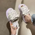 Summer Women Graffiti Slippers Sandals Platform Shoes Mules Flip Flops Street Clogs Flat 2023 New Sweet Casual Shoes For Female. 