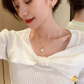 【LUCKET】Four Leaf Clover Necklace Women Small Fragrant Style Necklace Light Luxury Niche Clavicle Chain  LK. 