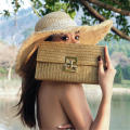 Straw Straw Clutch Trendy Beach Bag Woven Purse for Summer Weddings Beach Outings Casual Events Fashion Lovers Vacation Essentials. 
