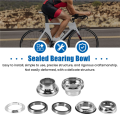 22.2mm Bicycle Headset 1 Inch Fixed Gear Racing Bike Headset Bearing Fixed Gear Road Bike Aluminium Alloy Headset,Silver. 
