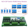 DC 24V 20A Easy to Install DIN Rail Box DIP Switch Setup Parameters 32CH Modbus RTU RS485 Relay Module RYR432D. 