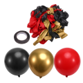 Red Black and Gold Balloons, 134pcs 12 Inch Red and Black Balloons for Birthday, Retirement, Graduation. 