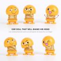 Smiling Face Spring Doll Emoji Shaking Head Smiley Dancing Toys Emoticon Bouncing Noddig Toy Figure Car Car Dashboard Table Party Decoration Pack of 6(Random). 