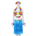 【WEJA】6 Set Hawaiian Grass Skirt flower Hula Lei Wristband Garland fancy Dress costume. 