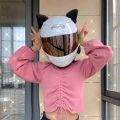 1Pair Cat Plush Ears Helmet Decor Cute Motorbike Cycling Styling Helmet Decorate Sticker Accessories Cosplayer Decoration Gift. 