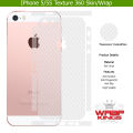 For Iphone 5/5s Skin/Wrap 360 Protection Sheet/ Carbon fiber/ Matte/ Transparent/ Lamination Back And Sides Included Camera Skin. 