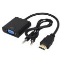 HDMI to VGA Adapter Converter 1080P Digital to Analog HDMI to VGA Cable HDMI to VGA Video Converter With Audio for PC Laptop Tablet. 