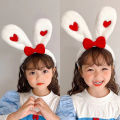 Bow Tie Cartoon Plush Rabbit Headband Soft Rabbit Ears Love Heart Love Heart Hair Hoop Cartoon Plush Cosplay Hair Band for Cosplay Parties Costume Parties Dress-Up Events Anime Conventions Children'S. 