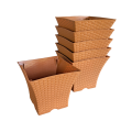 Plastic Flower Pot Weave Design Square Shape for Home Gardening - Width 24cm Height 21cm. 