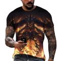 Men'S Summer Vintage Flame Dragon 3d Printed T-Shirt Stylish And Comfortable O Collar Short Sleeve Oversized Top. 