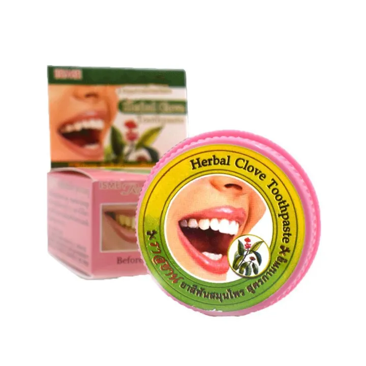 （NEW）Herbal Toothpaste Coconut Oil Clove Tooth Powder Eliminate Bad ...