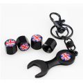 4pcs Wheel Valve Stems Caps & 1pc Wrench Dust Air Cover England Flag Car Accessories for MINI One MINI Coopers Cabrio Coupe. 