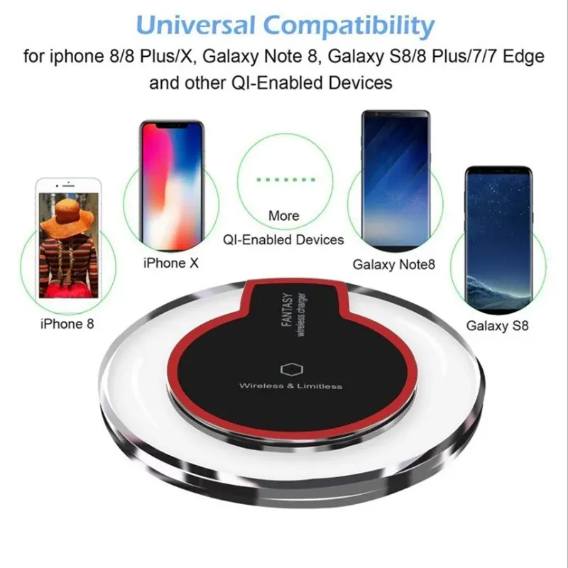 Plus Do Iphone 8s Wireless Charge QI Wireless Charger For IPhone XS Max XR  Phone LED USB Wireless