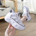 Women's Casual Sneakers Platform Shoes Female Vulcanized Shoes Trainers Shoes Sports Shoes for Athletic Hiking Work Autumn Spring Fitness , white, 40. 
