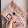 Same Style as LuhanGHome Comb Pink Peach Wooden Comb Mini Wooden Comb Makeup Portable Small Comb Li Jiaqi Recommended. 