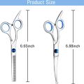 3 Pack Dog Grooming Scissors with Safety Round Tip, Perfect Stainless Steel Up-Curved Grooming Scissors Thinning Cutting Shears with Pet Grooming Comb for Dogs and Cats. 