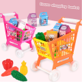 Pretend shopping cart toy set Kids Supermarket Shopping Groceries Cart Trolley Toys Fruits Pretend Baby Toy Kids Educational Toy. 