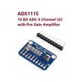 ADS1115 16 Bit I2C ADC 4 Channel with Pro Gain Amplifier Module. 