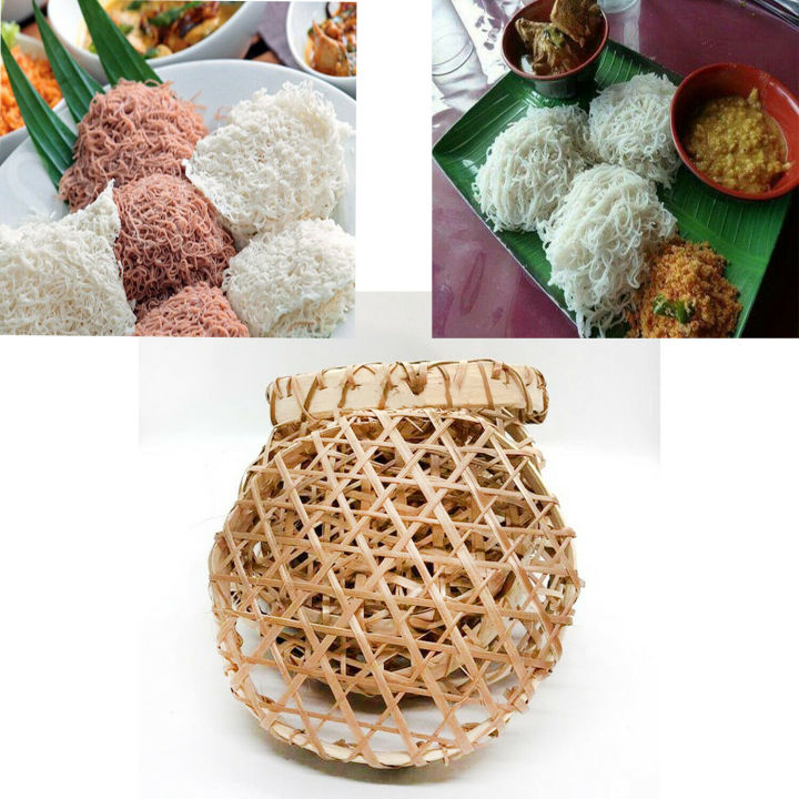 String Hopper Color Plate 10 Pieces String Hopper Cane Tray Eco-Friendly Kitchen Durable Reusable ...