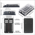 12V Fuse Block 12 Circuit Fuse Box Kit,with LED Indicator with Negative Marine Fuse Box for Dc12-24V Car Boat RV Truck. 