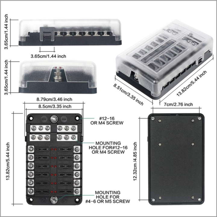 12V%20Fuse%20Block%2012%20Circuit%20Fuse%20Box%20Kit,with%20LED%20Indicator%20with%20Negative%20Marine%20Fuse%20Box%20for%20Dc12-24V%20Car%20Boat%20RV%20Truck%20-%20Image%203