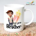 Love you BROTHER gift mug cup for loving brother, friend for birthday or any occasion Love you brother mug - BR02. 