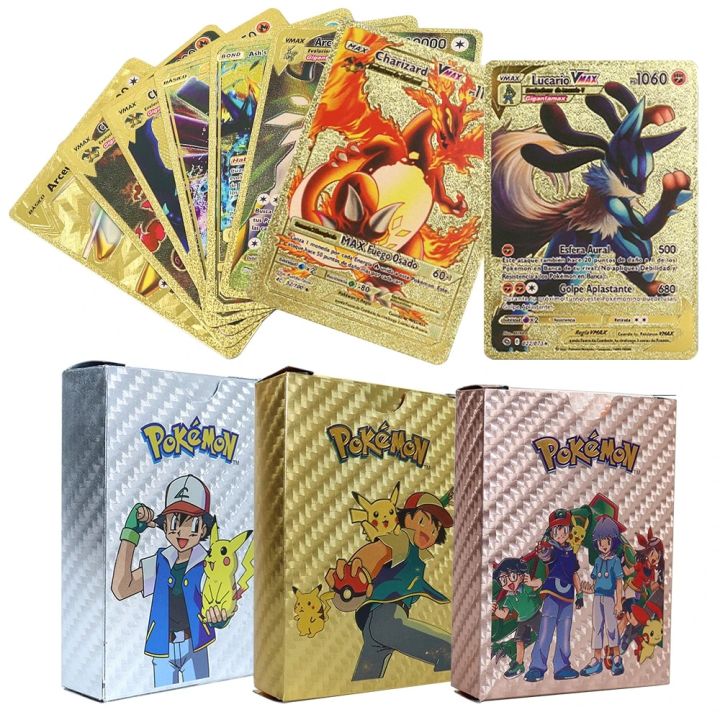rose gold pokemon cards pokemoncards TCG 10 Golden 10 Silver 10 Black 10 Rainbow 10 Rosegold=Total 50 Toys & Games micron thickness and a 100% opaque Rose Gold Pokemon Cards Box