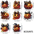 8pcs Cute Halloween Cow Sublimation UV DTF Cup Stickers, Waterproof Sticker Pack for Decorating Mugs, Cups,DIY Art Supplies. 