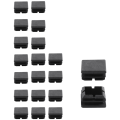 Square Table Chair Leg Tube Pipe Feet Insert Cap 25mmx25mm 20pcs Black. 