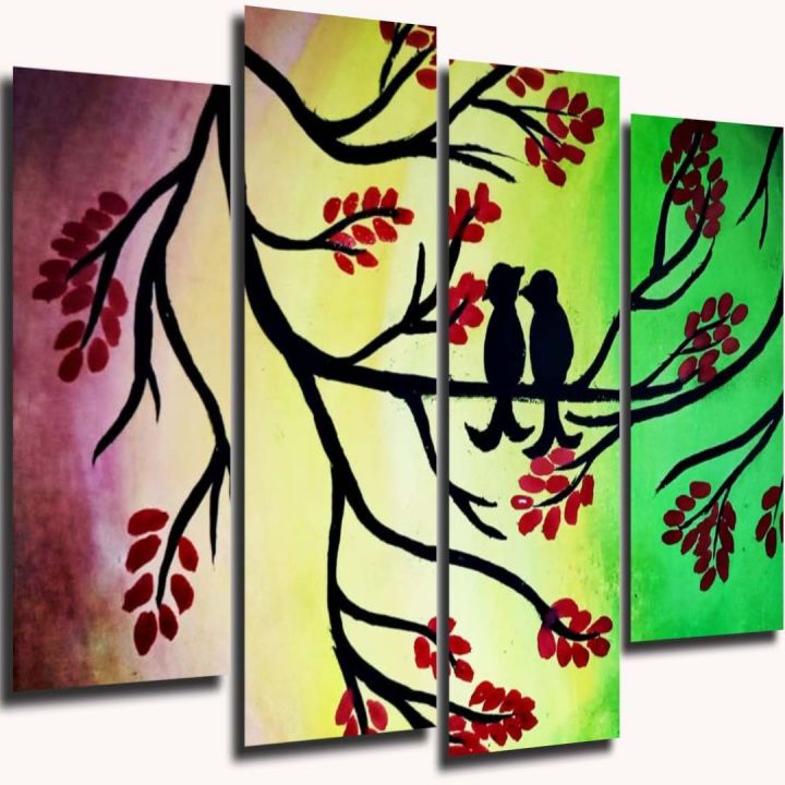 4pcs%20Hand%20Painted%20Abstract%20Modern%20Art%20Painting%20On%20Canvas%20Framed%20Wall%20Art%20Home%20Decor%20-%20Image%203