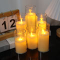 Led Flameless Electric Candles Lamp Acrylic Glass Battery Flickering Fake Tealight Candle Bulk for Wedding. 