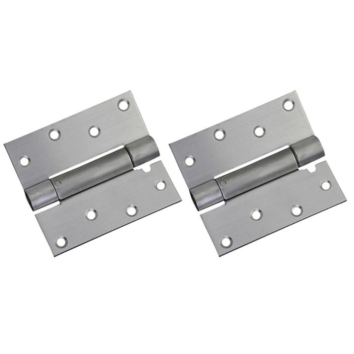 Self Closing Door Hinge, 2 Pack 4 Inch Heavy Duty Square Stainless Steel Mortise Spring Automatic Closer Hinge Hardare