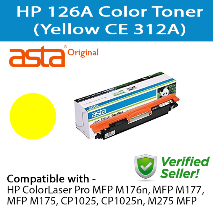 HP 126A (CE312A) Compatible LaserJet Yellow Color Toner ASTA