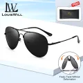 LouisWill Men Sunglasses Titanium Alloy Frame Photochromic Sunglasses Fashion UV400 Polarized Sunglasses Casual Shades for Man Auto Color Changing Sunglasses Driving Glasses Sunglasses for Men. 