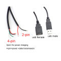 1M USB Cable 4 Pin 2 Pin Connector Male Female Wire Data Extension Cord Power Supply for DIY 5V Adapter Charging. 
