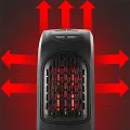 Electric Round Heater Fan Air Warmer 400 Watts Handy Room Heate with Remote Control,The Wall Outlet Space Heater Blower Adjustable Timer Digital Display for Office/Camper. 