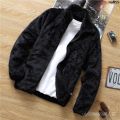 Jacket Men's Stand Collar Loose Thickened Coat Wide Men 2024 Double-Sided Korean Style Fleece Autumn and Winter Fleece-lined Polar Fleece ˆ. 