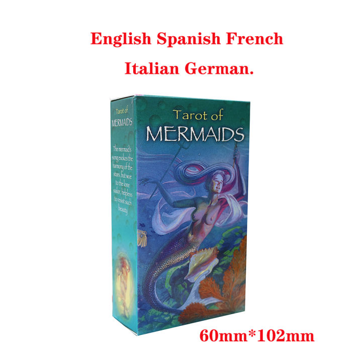 【Hot demand】【Hot demand】Tarot Deck Tarot of Mermaids Spanish Tarot Cards French Italian English and German Tarot Cards for Beginners with PDF Guidebook