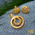Overlapping derana Circle Pendant with Earrings Kolczyki Damskie Party Wedding Send it as a gift or keep it as a lovely collection. 