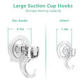 Large Transparent Reusable Heavy Duty Vacuum Suction Cup Hook. 