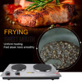 Electric Cooktop 20inch Knob Adjustment 1500W and 1000W Built in Electric Stove 2 Burner Fast Heating Independent Control for Stainless Steel Pots. 