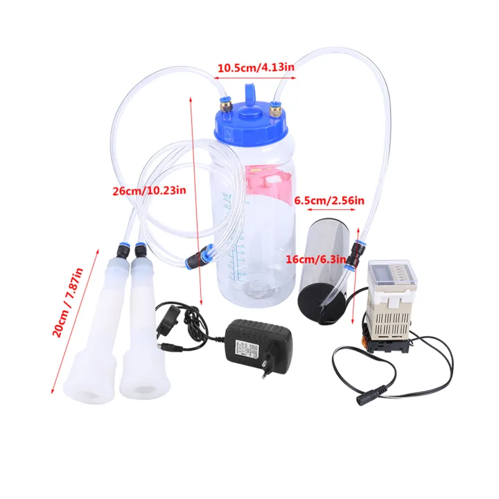 2L Portable Electric Milking Machine with Time Controller for Cow 100‑250V EU Plug