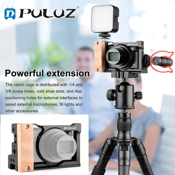 PULUZ%20Light%20and%20Durable%20Video%20Camera%20Cage%20Stabilizer%20Mount%20With%20International%20Universal%20Quick-release%20Plate%20and%20Cold%20Shoe%20Jack%20for%20Sony%20RX100%20VI%20/%20VII%20-%20Image%202