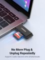 UGREEN SD Card Reader - Portable USB 3.0 Dual Slot Flash Memory Card Adapter Hub for SDXC, SDHC, MMC, RS-MMC, TF, Micro SDXC, Micro SDHC UHS-I for Mac, Windows, Linux, Chrome PC, Laptop. 