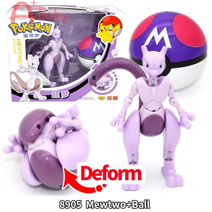 Pokemon Toys Set Action Figures Pikachu/Charizard/Mewtwo/Eevee Kids Transformation Toy Birthday Gift