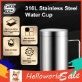 HelloWorld Water Cup Double Wall Insulated Stainless Steel Comfortable Grip Milk Drink Tumbler Household Supplies. 