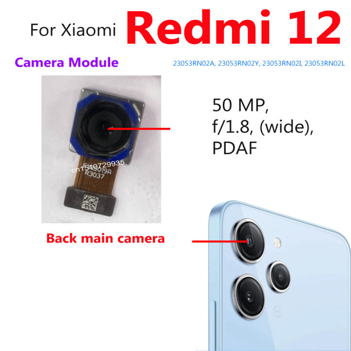 NEW Best Working Rear Camera For Xiaomi Redmi 12 50MP Big Mian Back ...