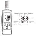 Inductive Digital Temperature and Humidity Meter Indoor and Outdoor Thermometer and Hygrometer Measurement Range 0-100%RH,-20-80℃. 