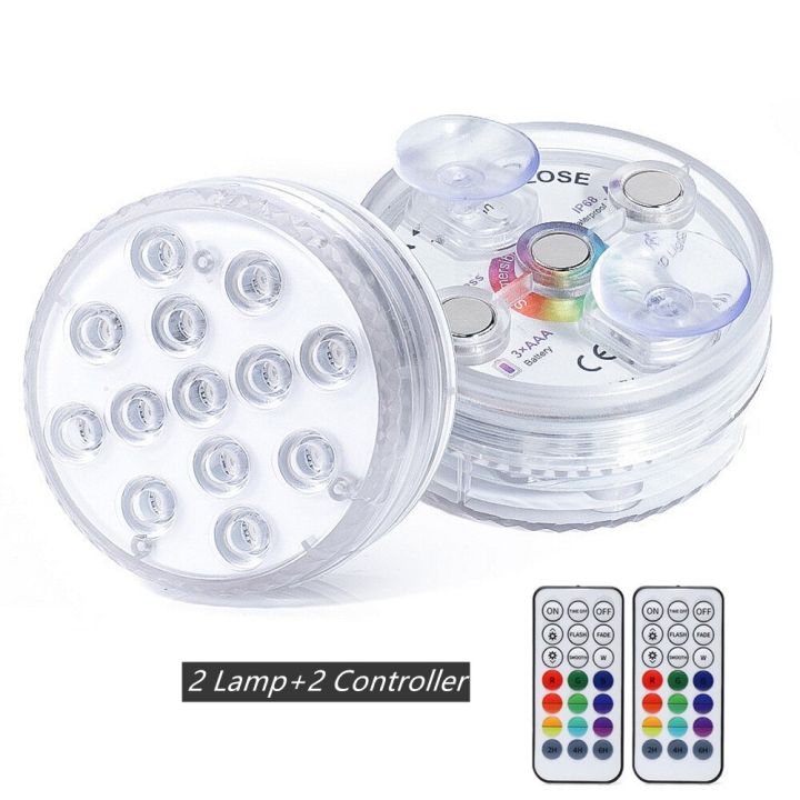 Submersible LED Lights with RF Remote 13 LED Underwater Led Lights with ...